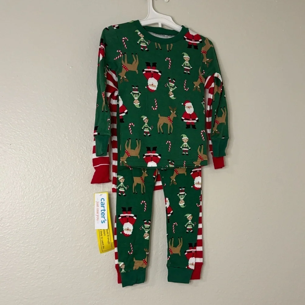 Carter’s Just One You Boys Santa Xmas 4 piece Pajama Set